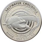 Australien 1 Dollar 2013 Salzwasserkrokodil Bindi - 1 Unze Feinsilber